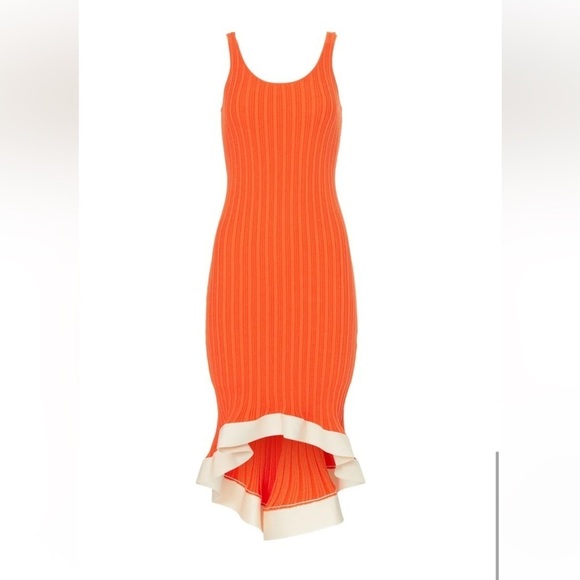 Esteban Cortazar Collective Orange Ribbed RTR Mini Tank Dress SIZE XS - Picture 6 of 16